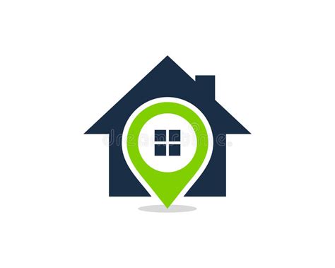 Pin Location House Home Icon Logo Design Element Stock Vector