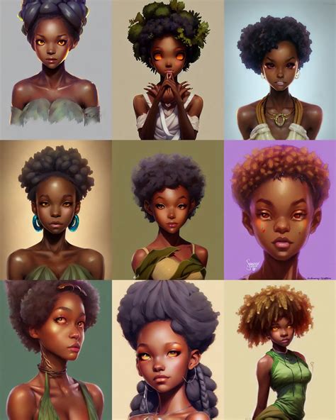 Character Concept Art Of An African American Anime Stable Diffusion