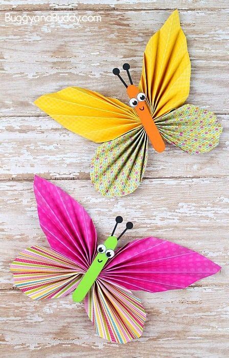 Adorable Folded Butterfly Craft With Printable Templates