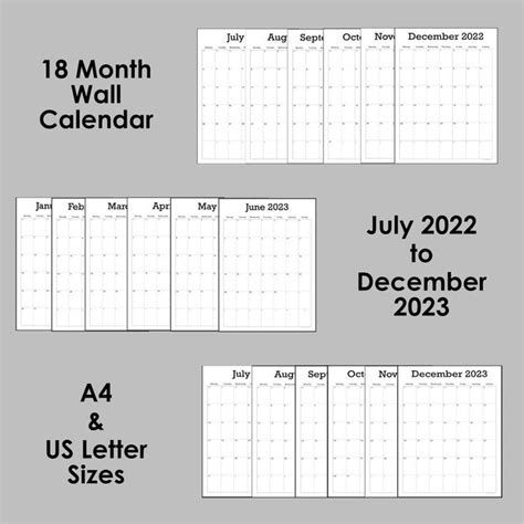 2022 2023 Printable Wall Calendar In A4 And Us Letter Size Mo1p