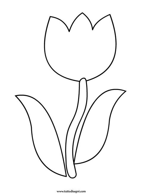 Tulipano Da Colorare Modello Di Fiore Disegni Da