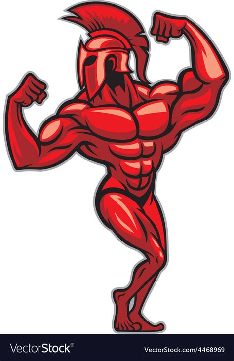 Spartan Pose And Show His Big Muscle Royalty Free Vector