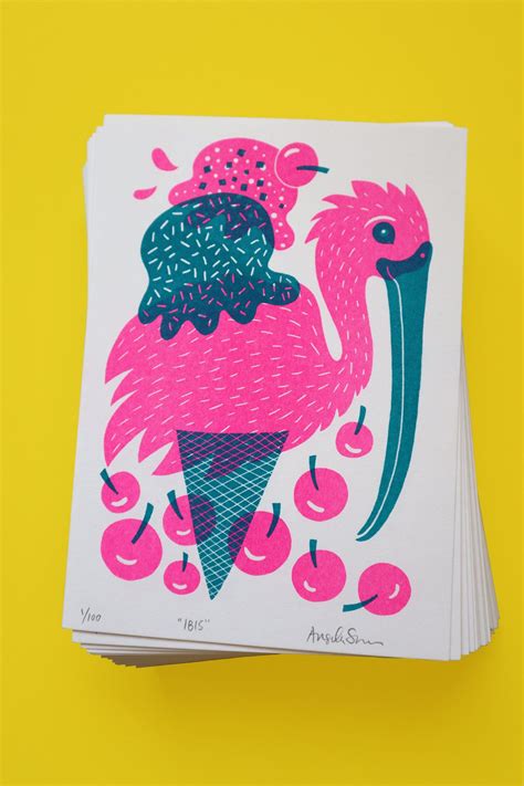 This Playful Risograph Print Was Designed By Me During A Block Printing Workshop I Liked The