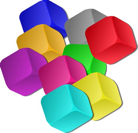 Boxes Dice Rainbow Colors Transparent Image Cubes Clipart Cubes