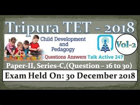 Tripura TET Question Answer 2018 Paper 2 Series C Pedagogy Q 16 To