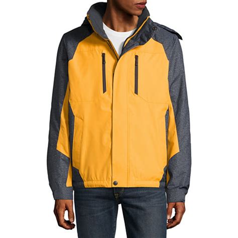 Zeroxposur Mens Ski Jacket Orange Gray Zipper Lining Removable Hood
