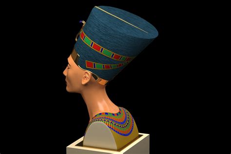 nefertiti bust restored 3d model animated cgtrader