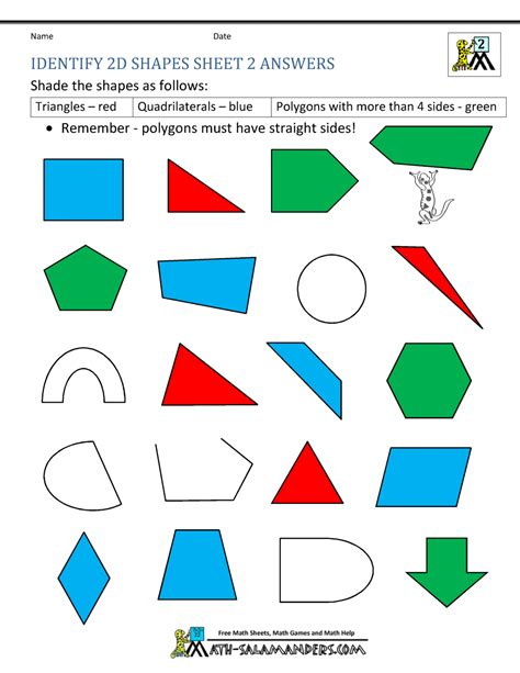 2d Shapes Worksheets