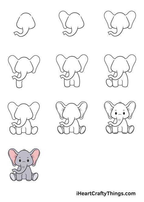 How To Draw An Elephant For Kids Step By Step