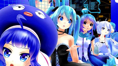 Mmd Carry Me Off Blue Team Miku Otomachi Una Weiss Ene And