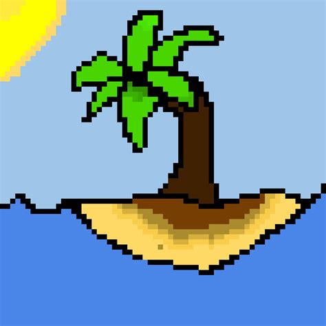 Blowing Palm Tree Pixel Art
