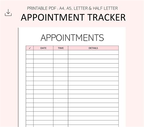 Medical Appointment Tracker Template