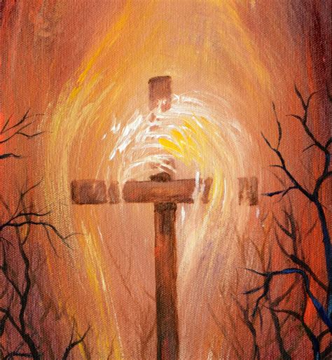Holy Cross Acrylic Painting Christian Art Original Acrylic Etsy