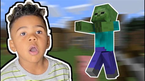 kaiden playing minecraft for the first time youtube