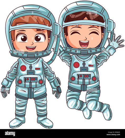 Happy Astronaut Kids Stock Vector Image And Art Alamy