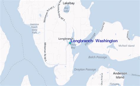 The city at the geographic halfway point from seattle, wa to longbranch, wa is lisabeula, washington. Longbranch, Washington Tide Station Location Guide
