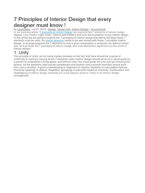 7 Principles Of Interior Design Pdf Symmetry Interior Design