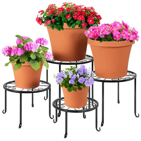 Best Choice Products Set Of 4 Indoor Outdoor Metal Plant Stands