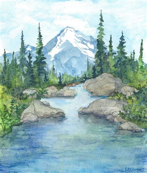 Elizabeth Anderson Sketch Watercolor Watercolor Art Landscape