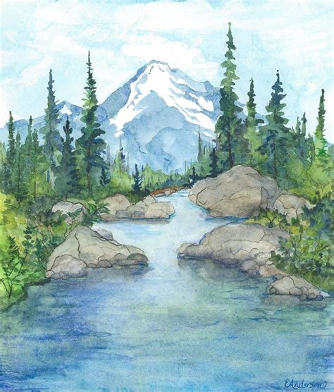 Elizabeth Anderson Sketch Watercolor Watercolor Water Watercolor