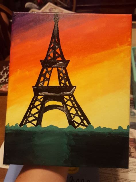 Eiffel Tower At Sunset Canvas Painting Eiffel Tower Painting Sunset