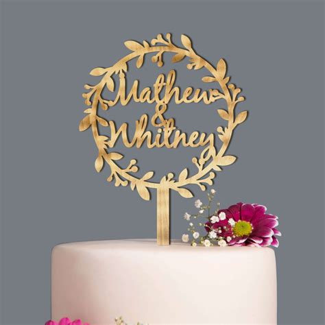 Rustic Wedding Cake Topper Custom Gold Glitter Cake Topper Rustic Country Chic Wedding Cake