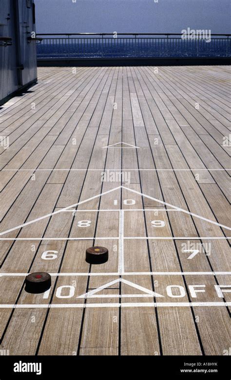 Deck Shuffleboard On A Cruise Ship Stock Photo Alamy