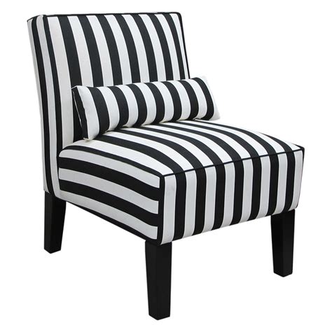 Oberon fireside high back wing chair riga ocean blue stripe velvet fabric. Skyline Armless Chair - Canopy Stripe Black/White - Accent ...