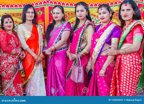 beautiful nepali women in colorful sarees editorial photo image of female culture 124353041