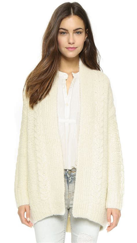 Lyst Nili Lotan Long Sleeve Kimono Cardigan Sweater Ivory In White