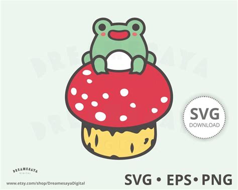 Cute Frog Svg Cut File Kawaii Little Green Amphibian Animal Etsy