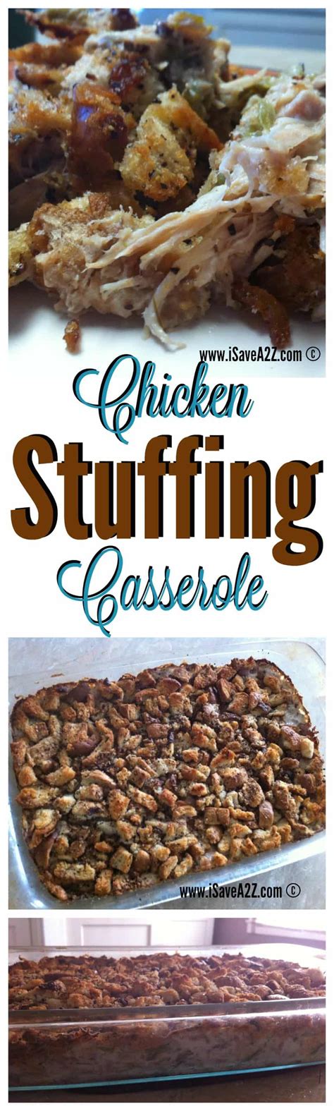Toss to coat the stuffing mix in the butter. Chicken Stuffing Casserole Bake Recipe - iSaveA2Z.com