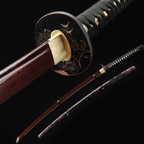 Handmade Red Printed Blade Katana Real Katana Japanese Samurai Swords