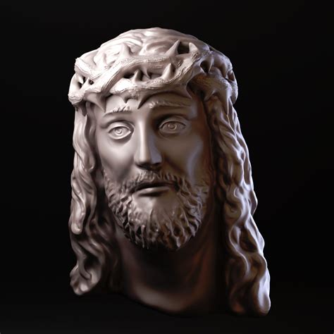 Jesus Face 3d Model 6 3dm Obj Stl Free3d