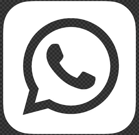 Hd White Outline Whatsapp Wa Whats App Square Logo Icon Png Citypng