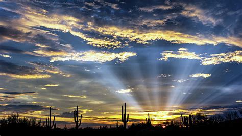 Golden God Rays To The Desert Sky Photograph By Saija Lehtonen Fine