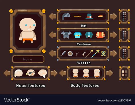 Fantasy Game Character Generation Interface Vector Image
