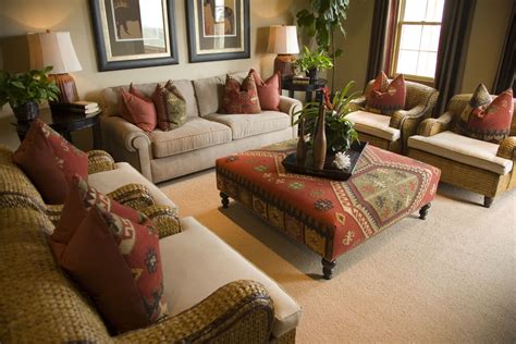 Lining up any living room bookcases or shelves with your family collection of books can also really enhance the room itself. 50 Beautiful Living Rooms with Ottoman Coffee Tables