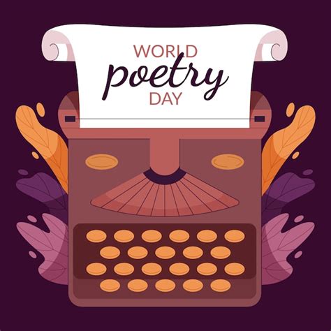 Free Vector Flat World Poetry Day Illustration