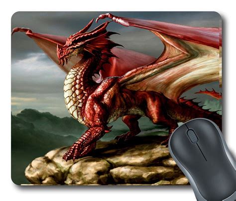 Gckg Sea Dragons And Fire Dragons Art Mouse Pad Personalized Unique