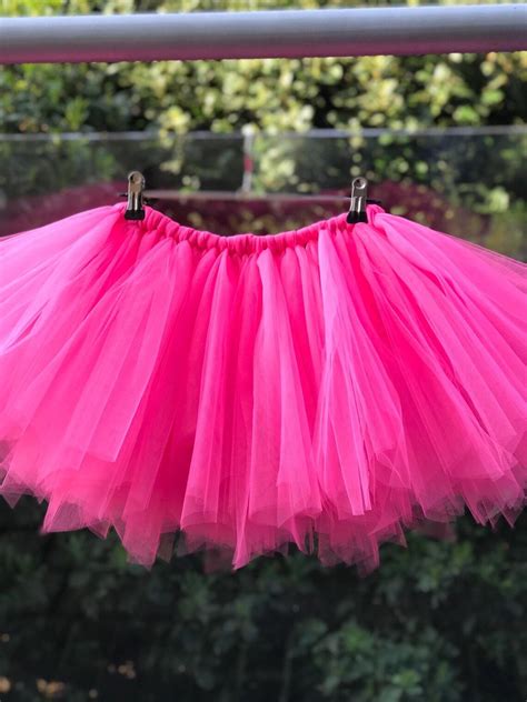 Hot Pink Tulle Tutu Skirt Adult Tutu Skirt Knee Length Full Etsy