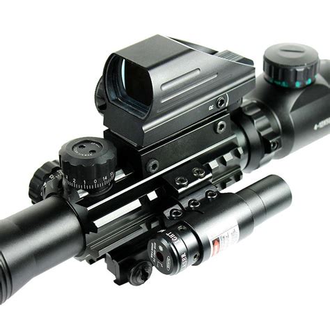 4 12x50 Tactical Rifle Scope Rg Mil Dot With Holographic Sight And Red