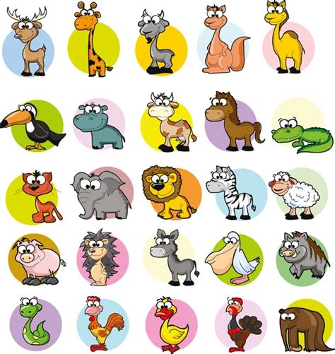 Set Of Cute Cartoon Animals Stock Vector Image By ©virinaflora 35803793