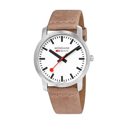 gents simply elegant white dial brown strap quartz watch watches from dipples uk