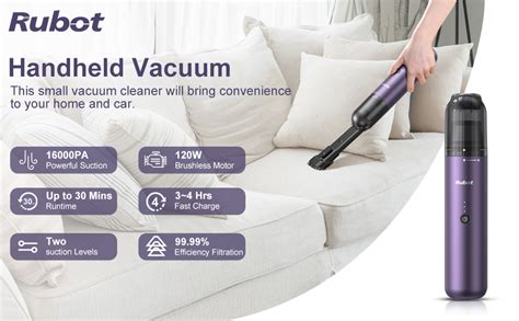 Rubot Car Vacuum Cleaner 16kpa Strong Suction Car Vacuum Cordless