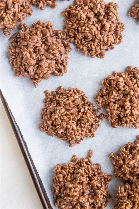 Crispy Rice Chocolate Peanut Butter No Bake Cookies The Roasted Root