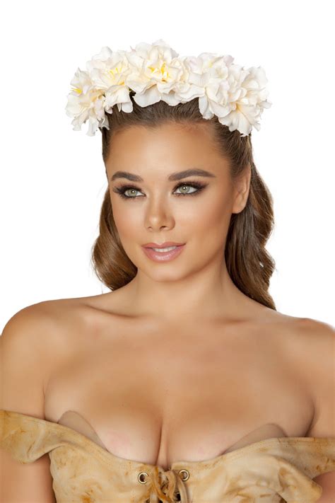 Sexy White Floral Rave Wear Headband Women Of Edm