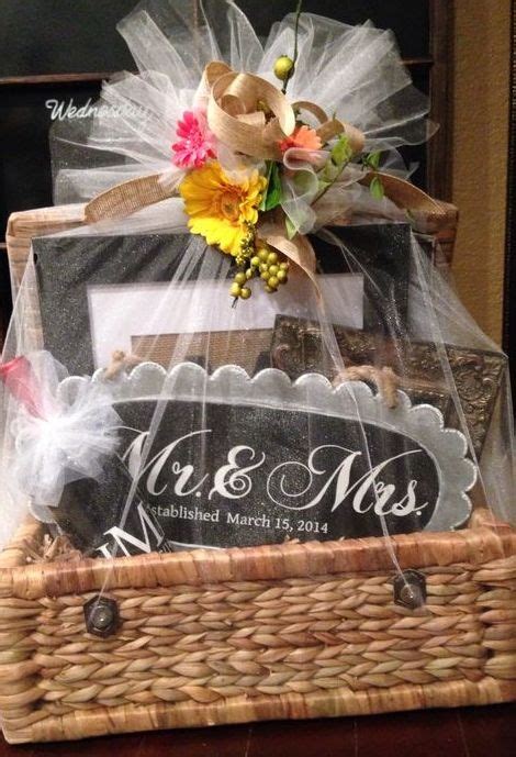 But sometimes, wedding guests need to look elsewhere for wedding gift ideas. Bride & Groom Gift Basket - Great gift idea! | Wedding ...