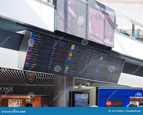 Departures at London Gatwick Airport in Gatwick Editorial Stock Image