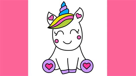 How To Draw Super Cute And Easy Unicorn For Kids Step By Step Youtube